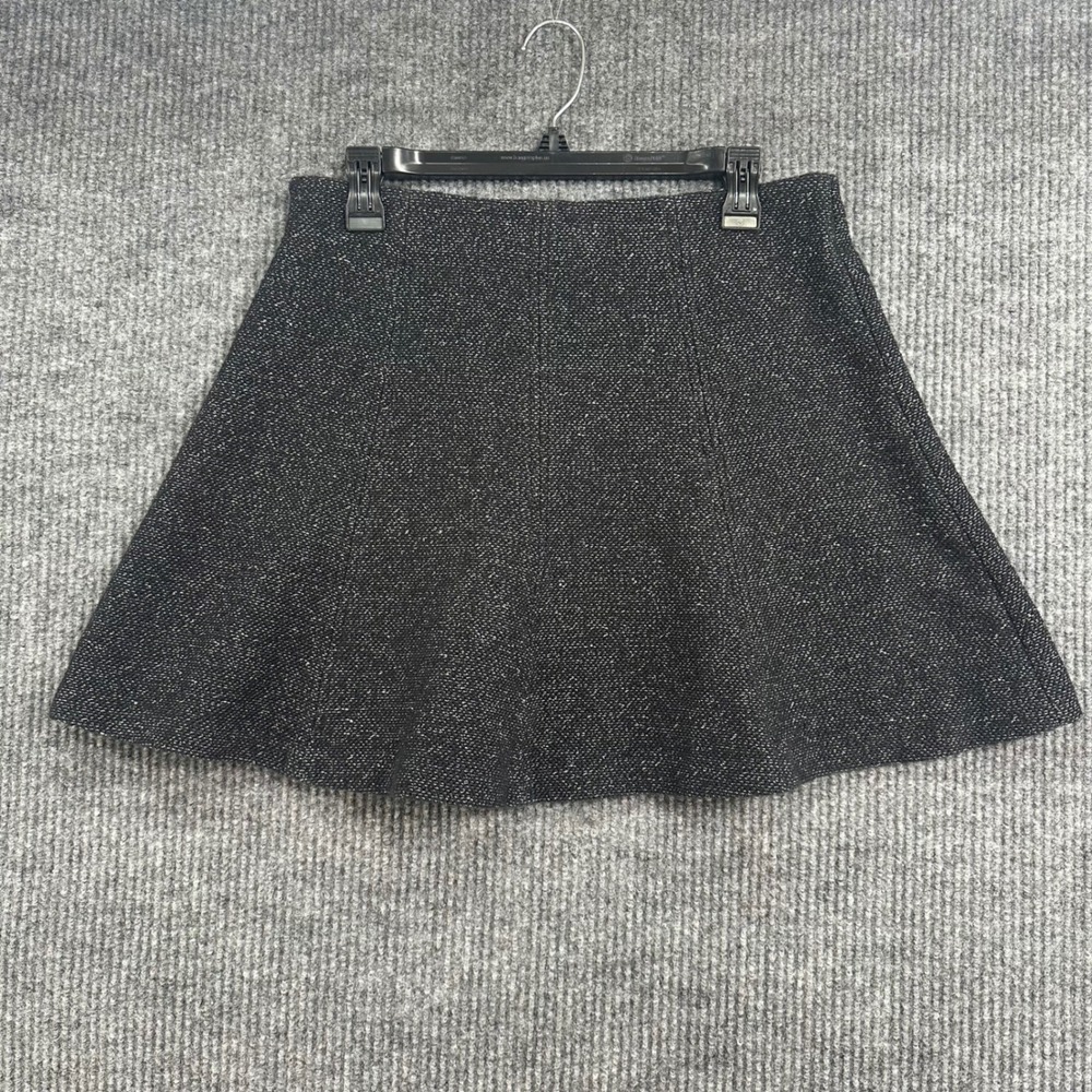 LOFT Outlet A-Line Skirt Women Medium Black Good Tweed Knit Pull On Mini